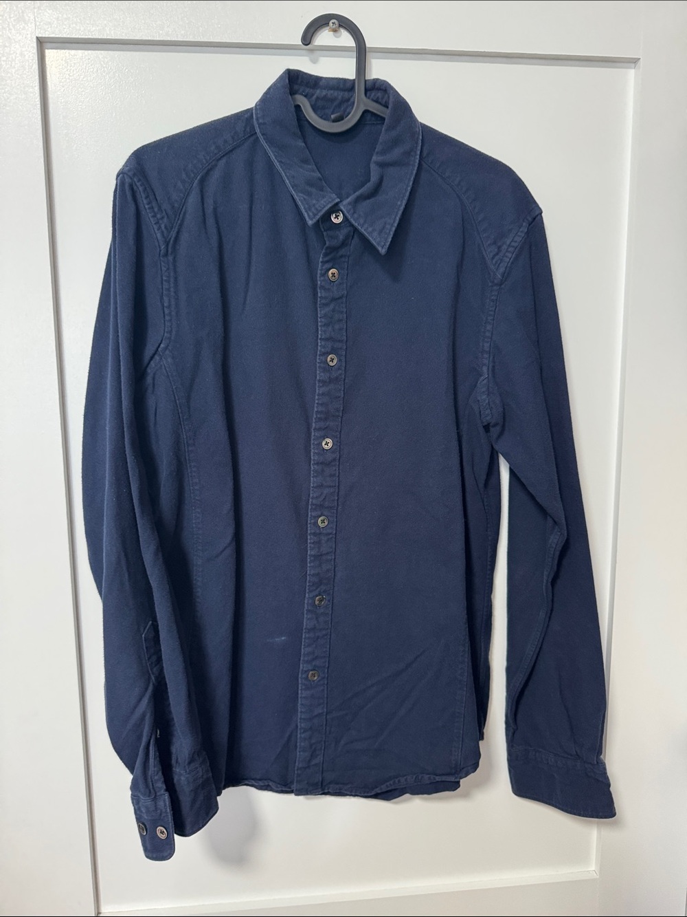 Muji Navy Blue Casual Button-Down Shirt